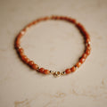 Collier Edelsteen Ava - Aventurijn - pebble oranjebruin met bal