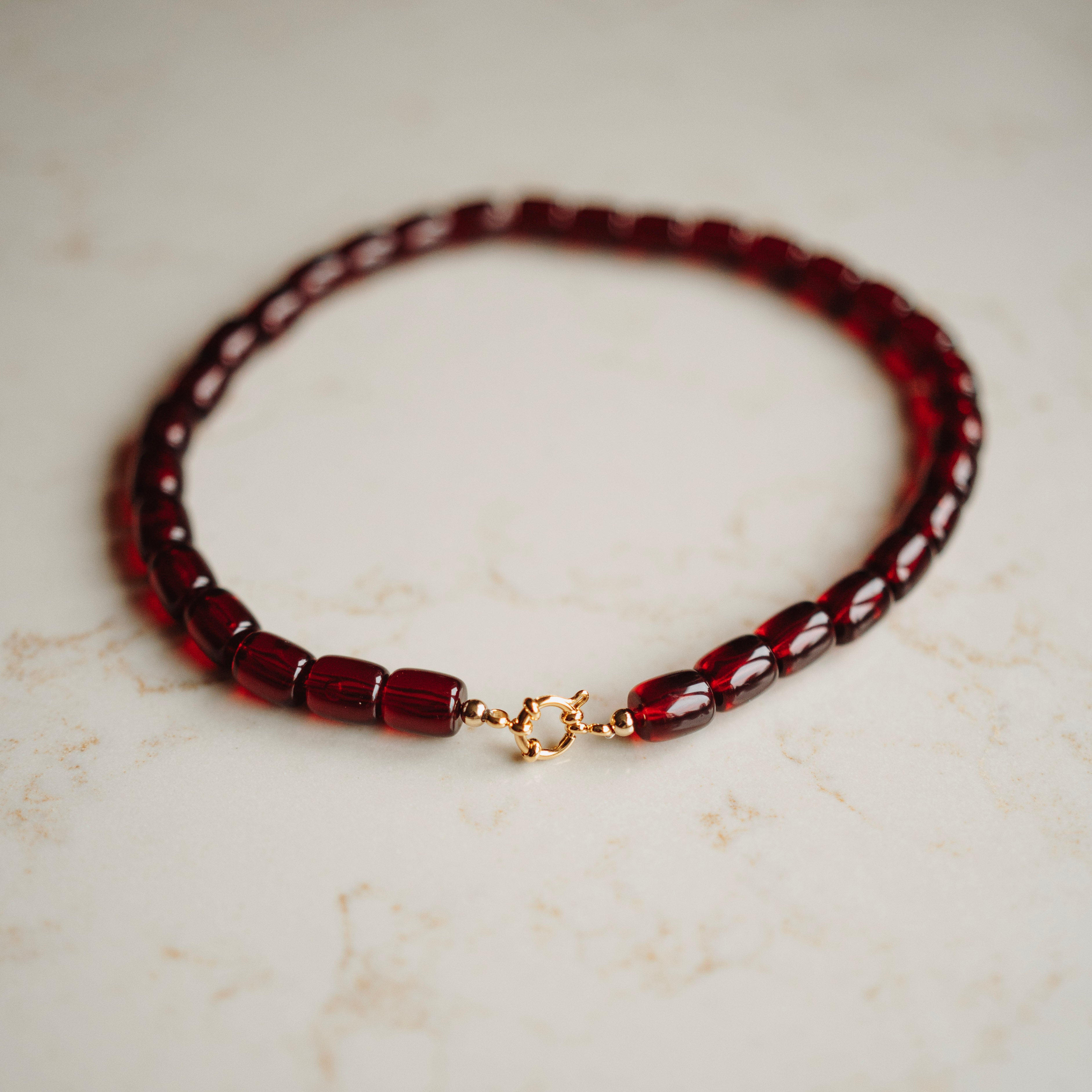 Collier Bep - Tube Wijnrood