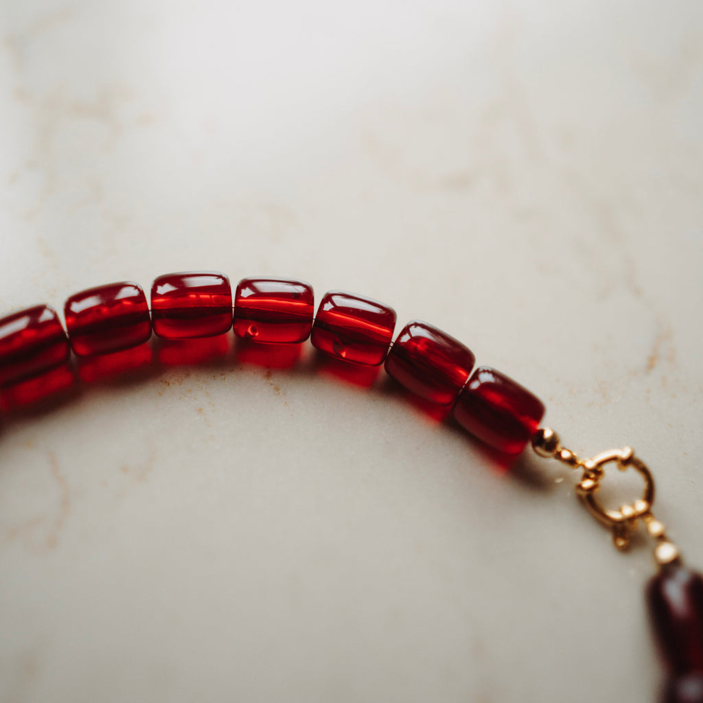 Collier Bep - Tube Wijnrood