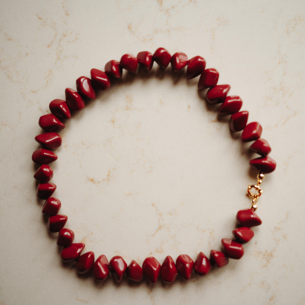 Collier Fiep - Pebble Wijnrood