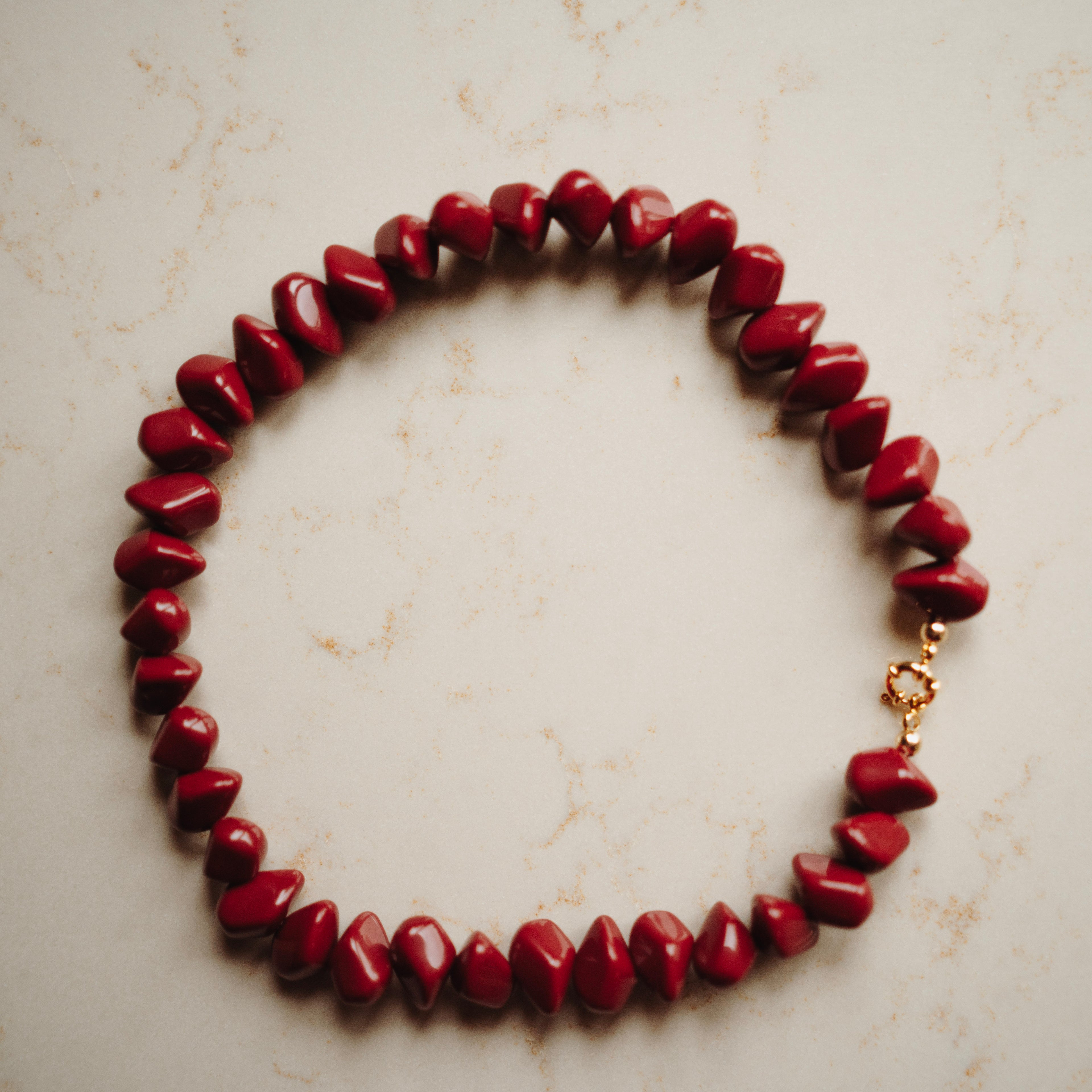 Collier Fiep - Pebble Wijnrood