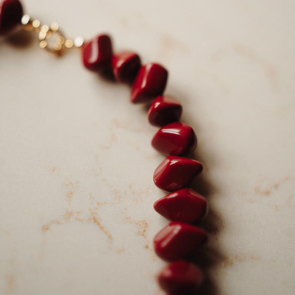 Collier Fiep - Pebble Wijnrood