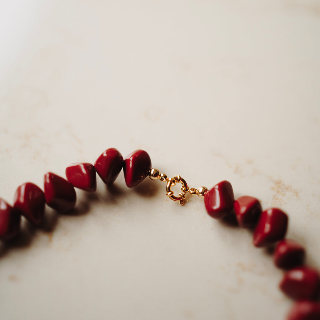 Collier Fiep - Pebble Wijnrood