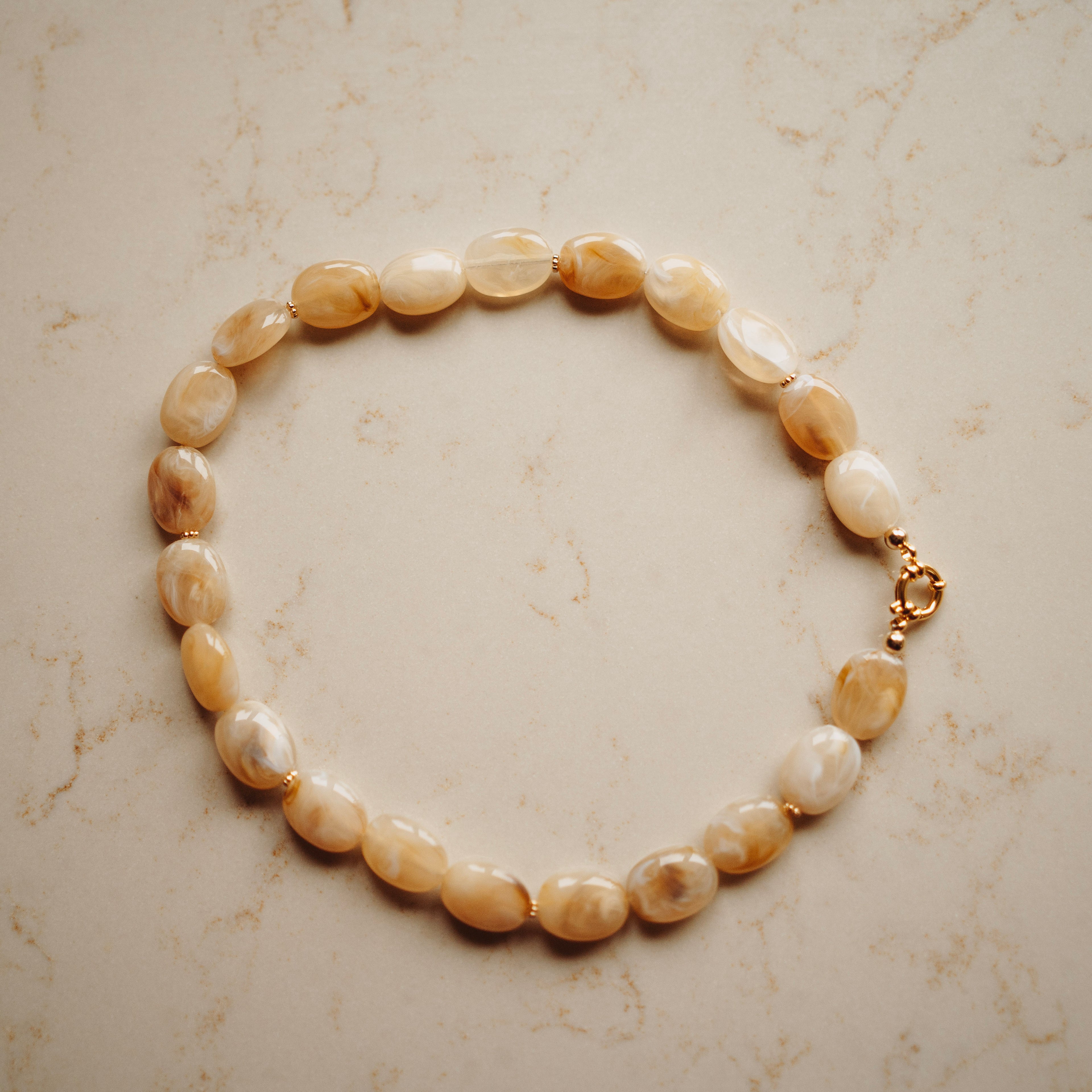 Collier Pippa - Ovaal Gember Flowery