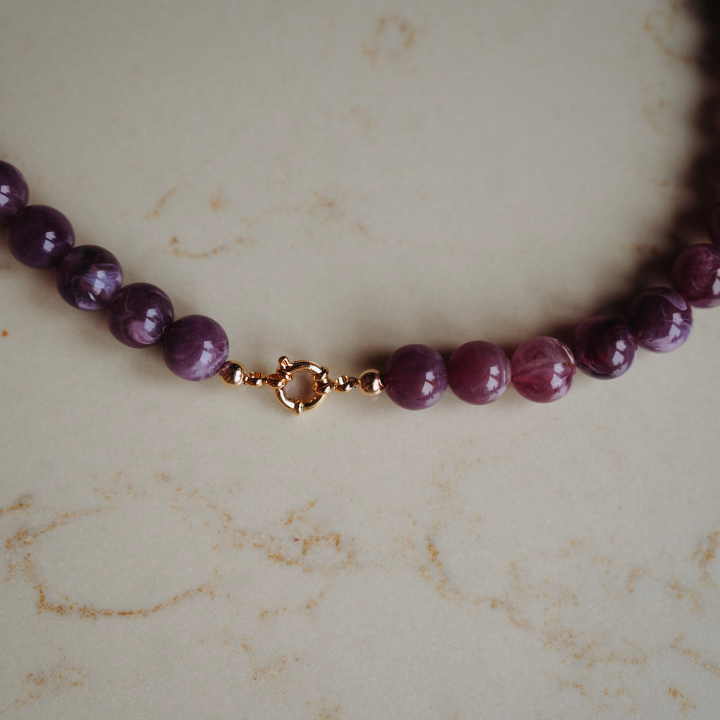 Collier Lotje – Rond Paars