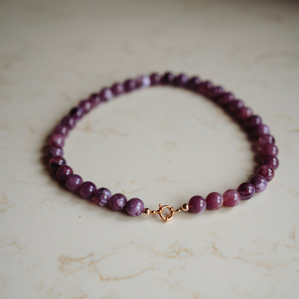 Collier Lotje – Rond Paars