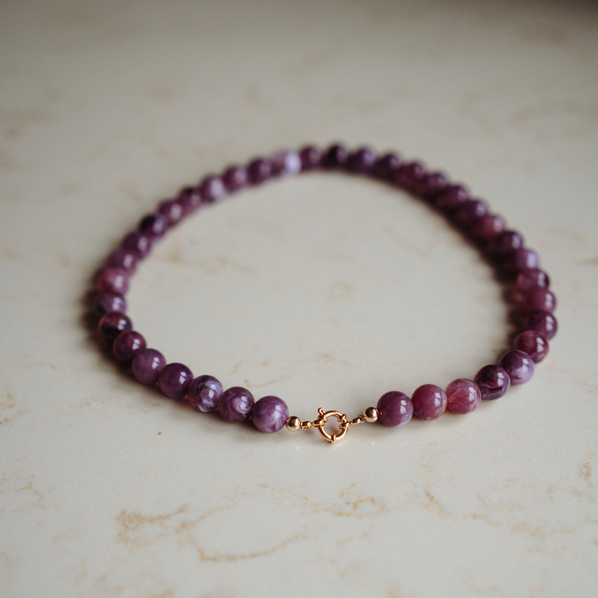Collier Lotje – Rond Paars