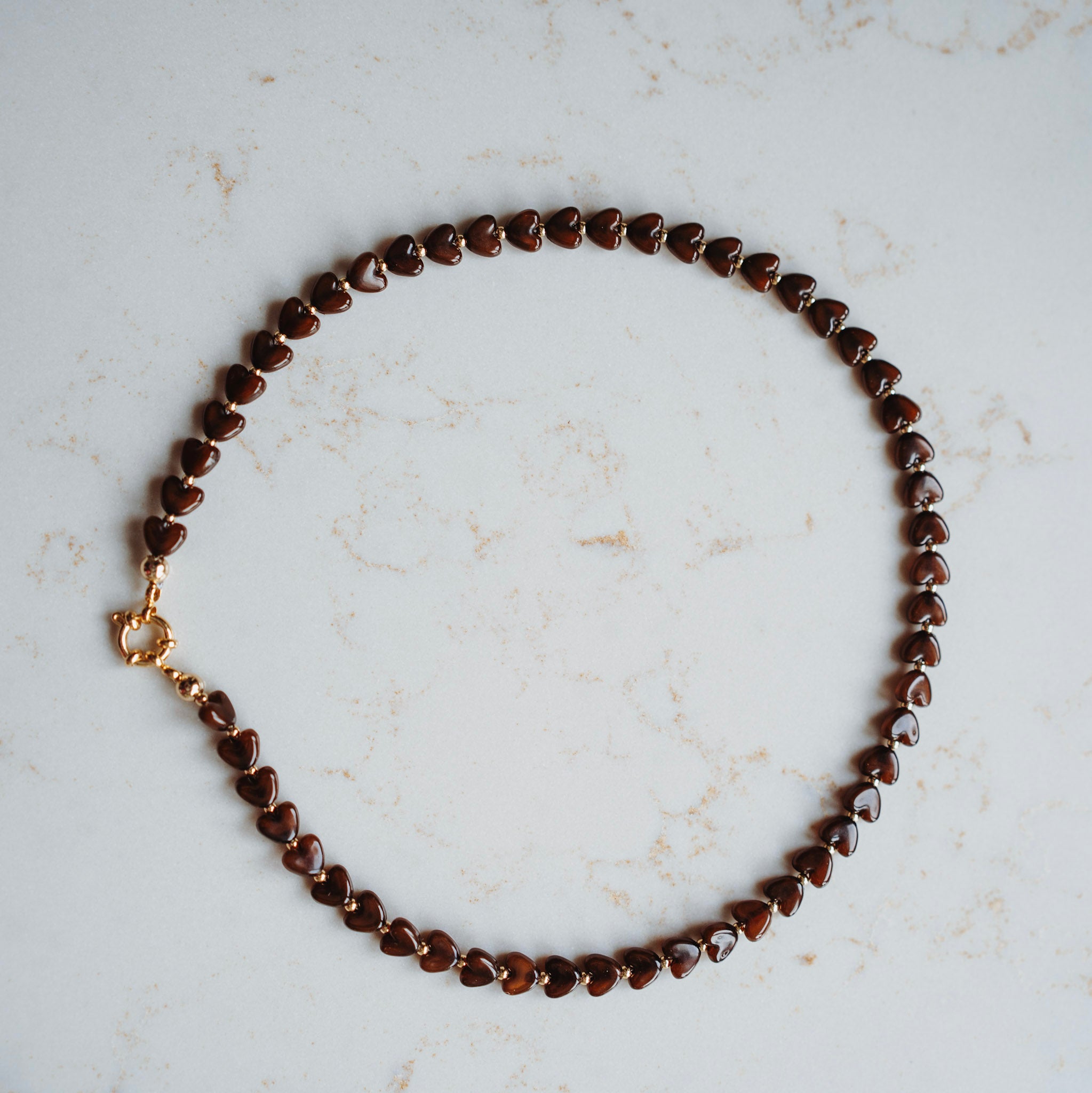 Collier Linda - hartjes bruin