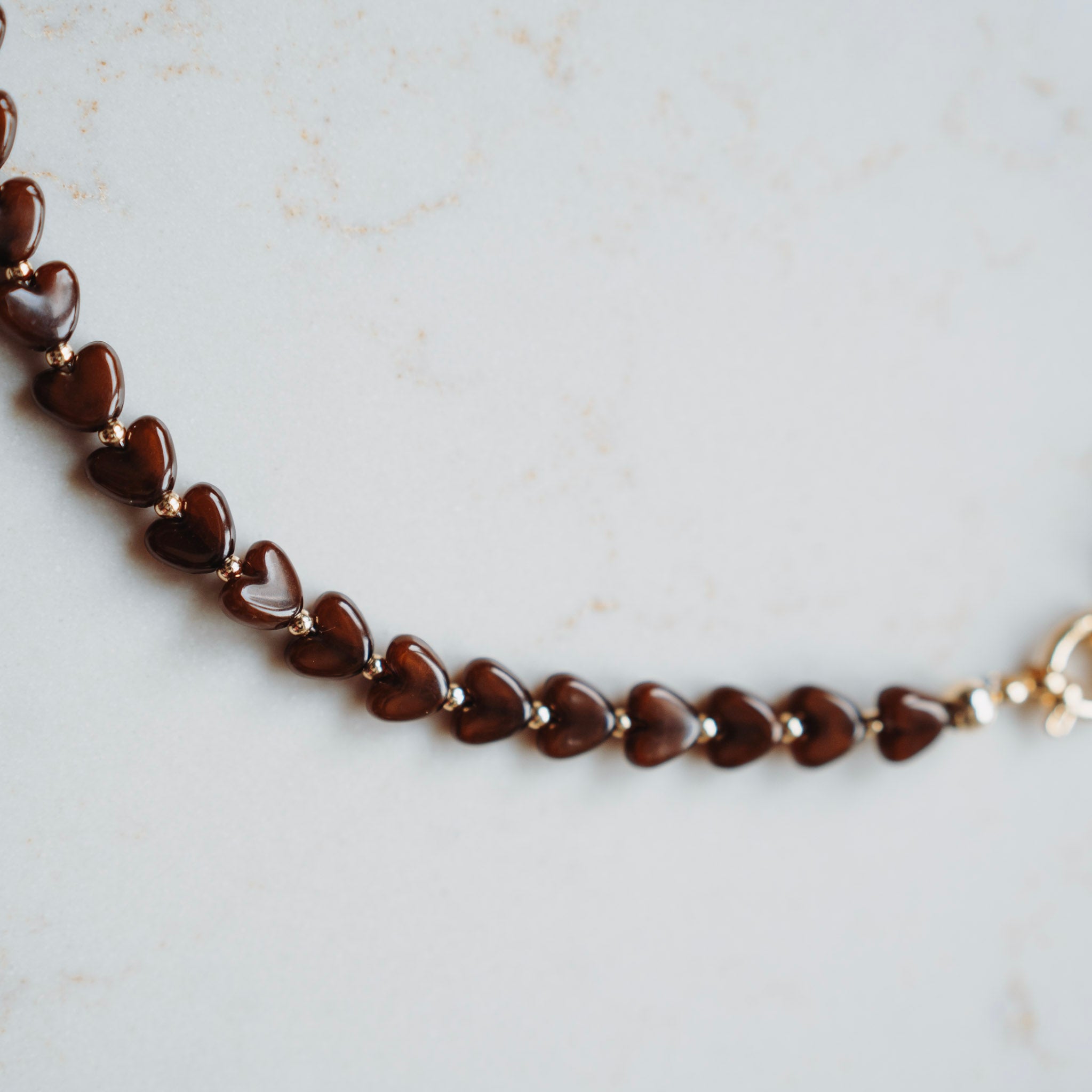 Collier Linda - hartjes bruin