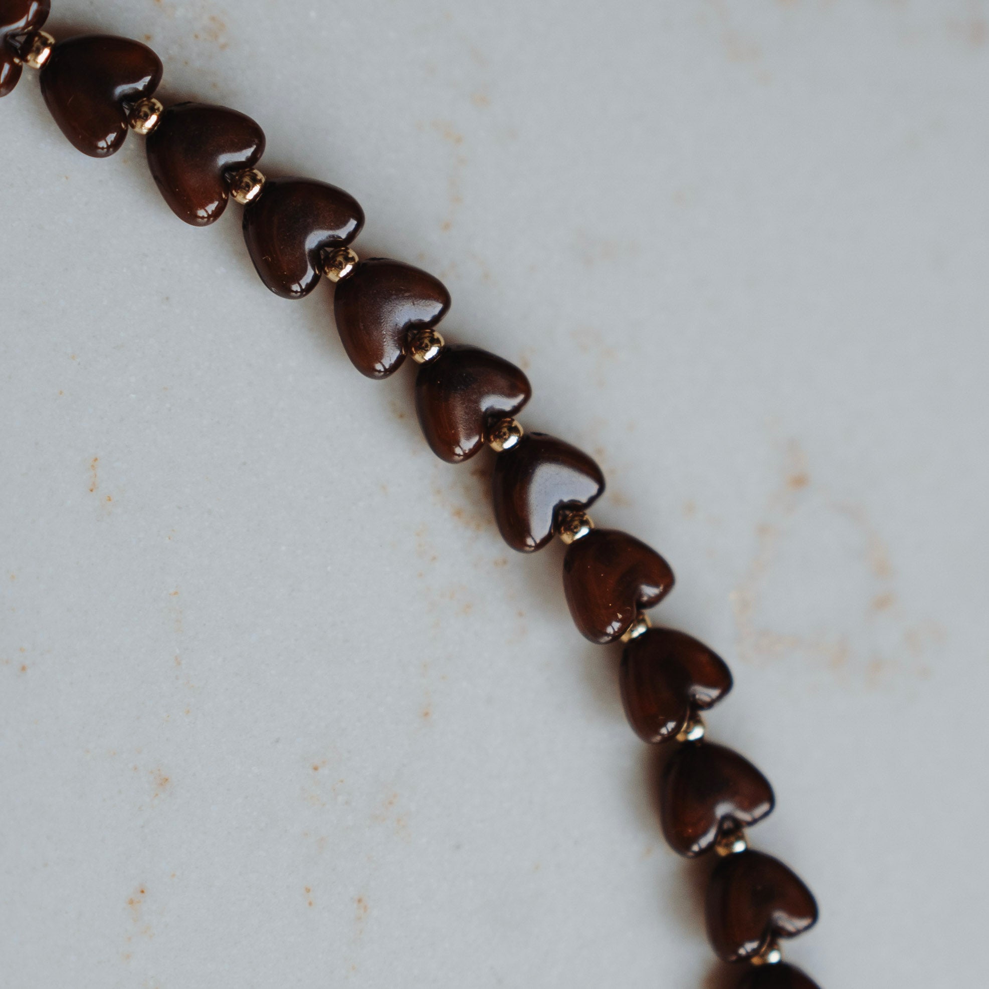 Collier Linda - hartjes bruin