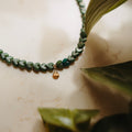 Collier Jessica - hartjes groen met bedel