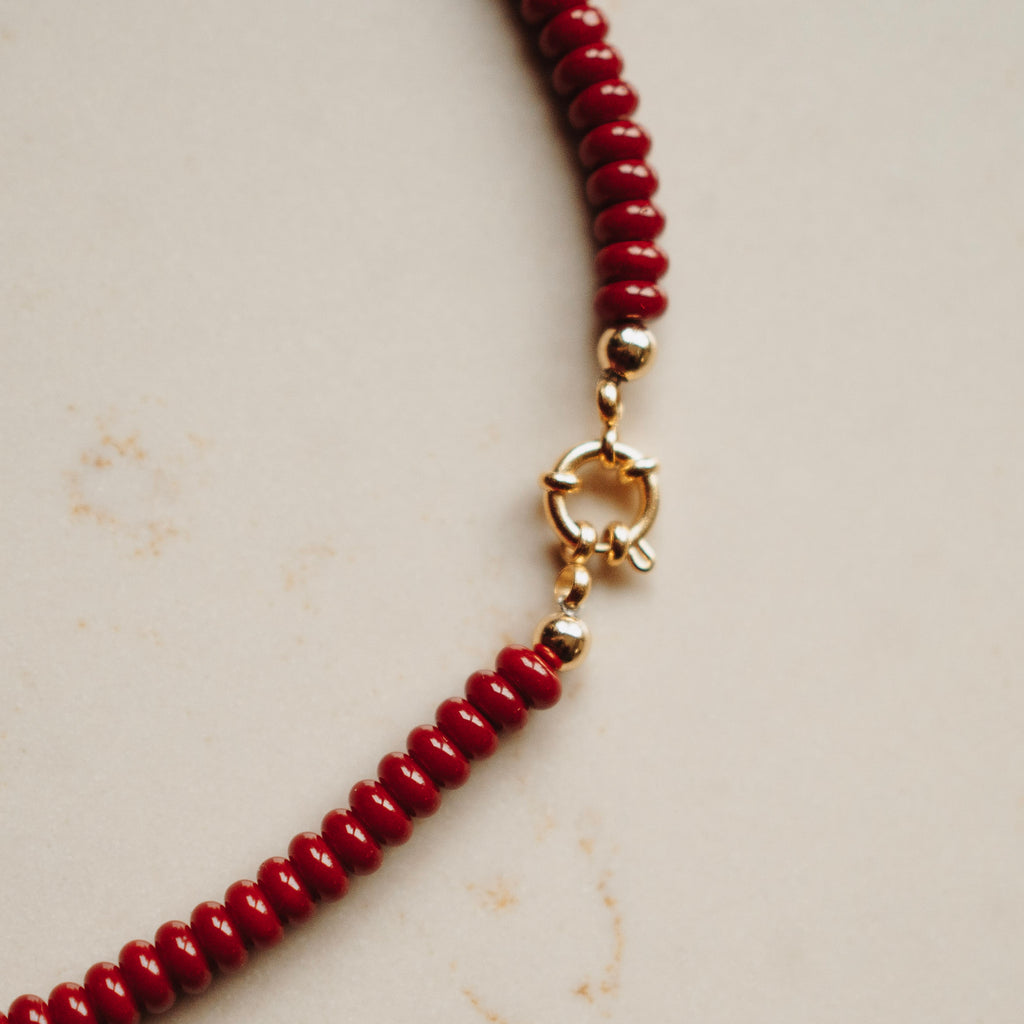 Collier Rosie - Disc Wijnrood