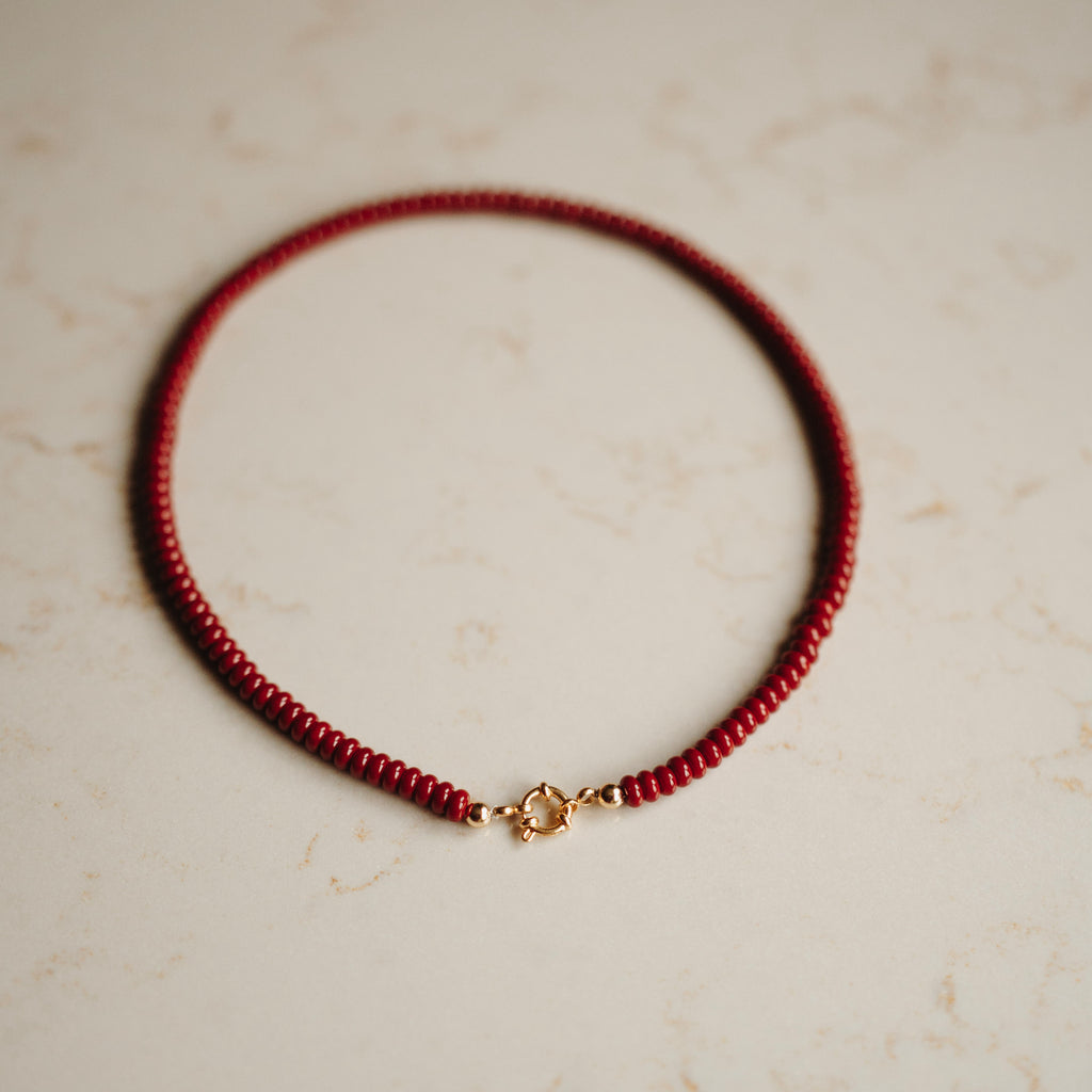 Collier Rosie - Disc Wijnrood