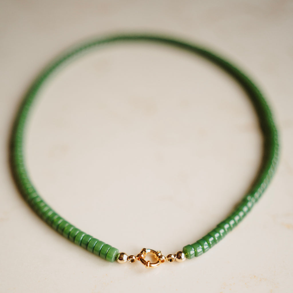 Collier Rosie - Schijf Vintage Groen