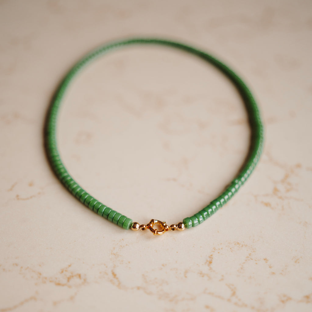 Collier Rosie - Schijf Vintage Groen