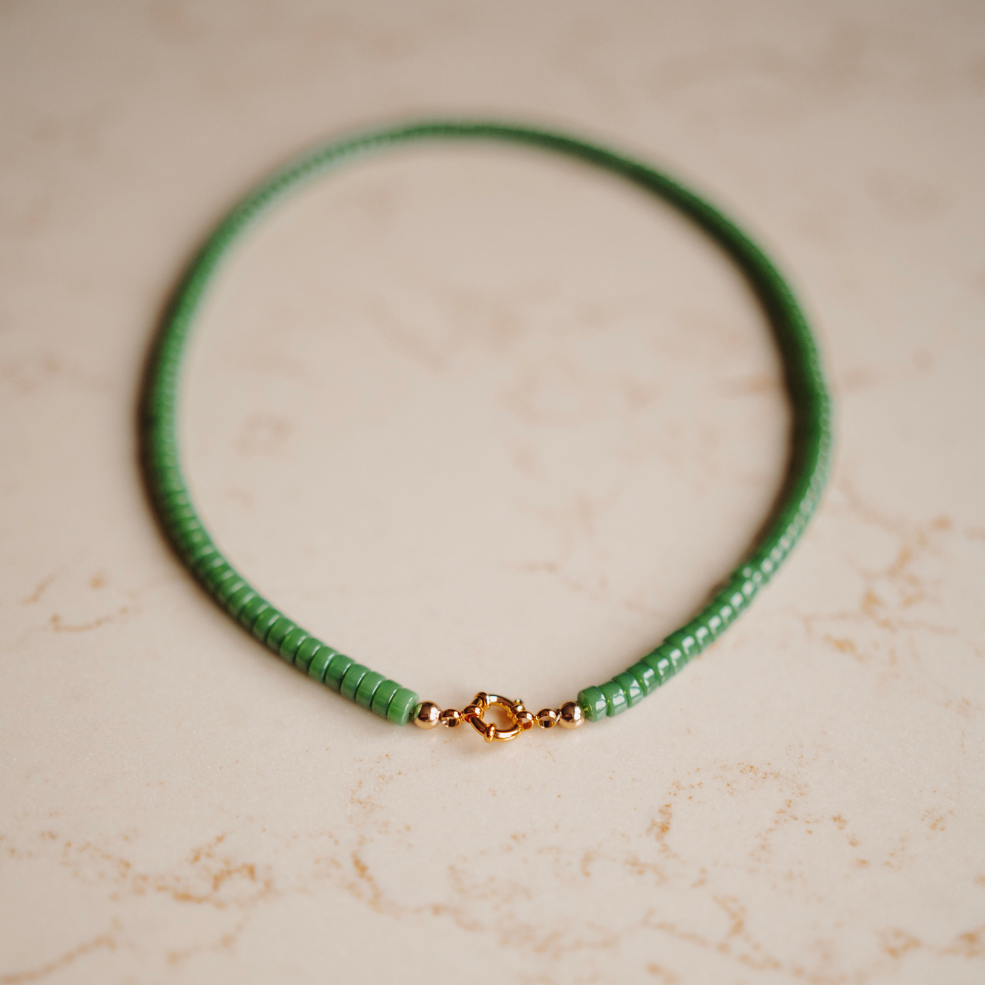 Collier Rosie - Schijf Vintage Groen