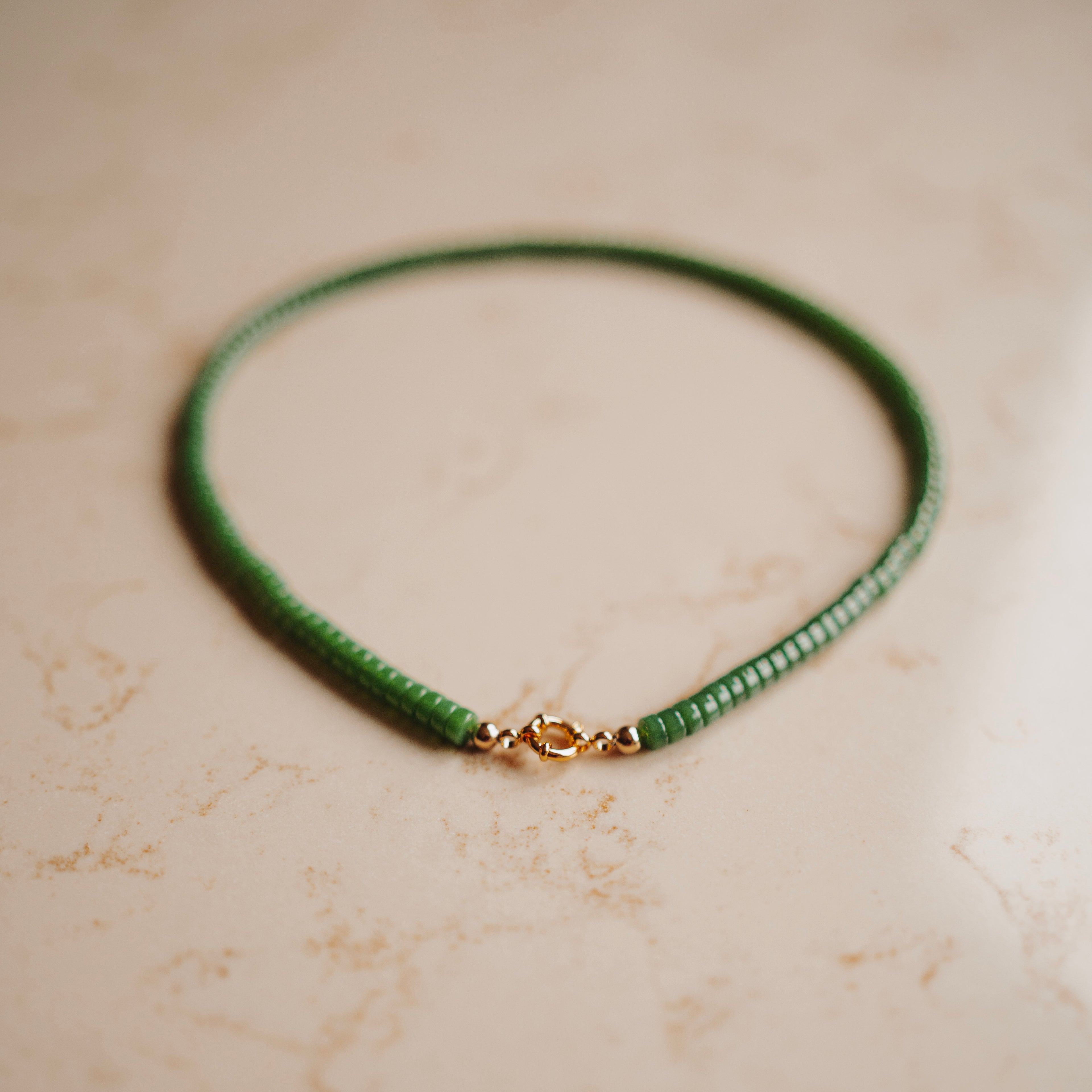 Collier Rosie - Schijf Vintage Groen