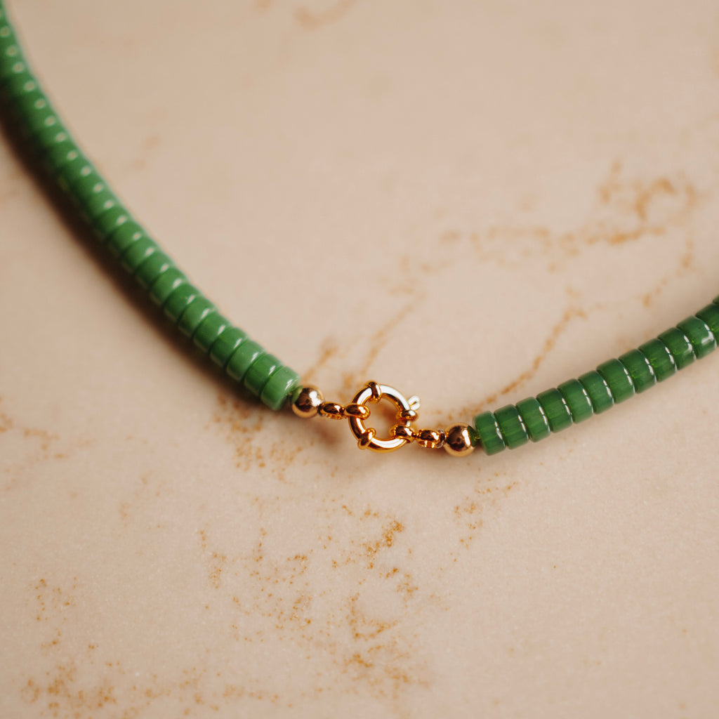 Collier Rosie - Schijf Vintage Groen
