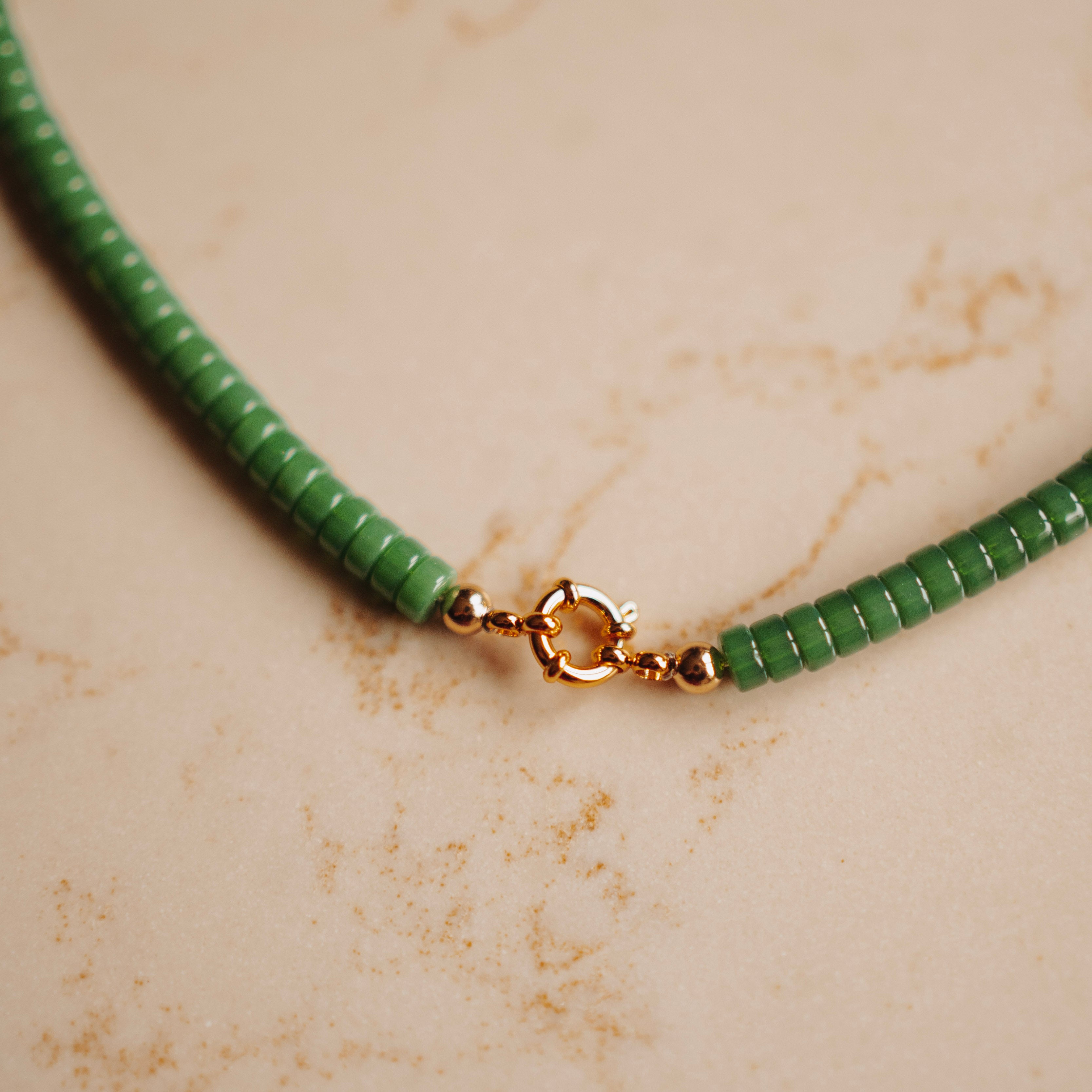 Collier Rosie - Schijf Vintage Groen