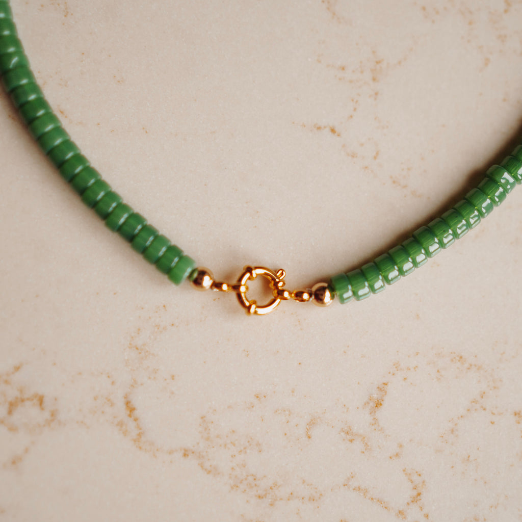 Collier Rosie - Schijf Vintage Groen