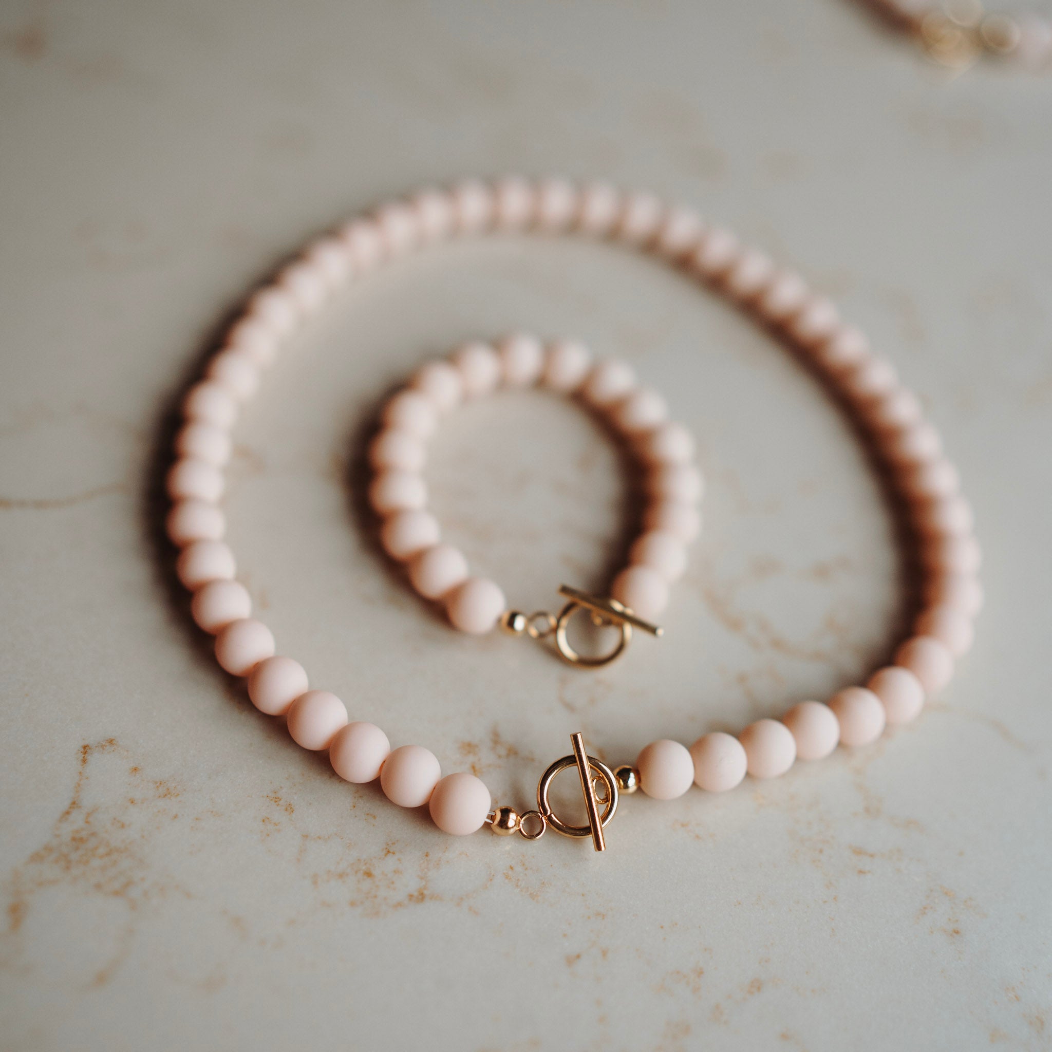 Armband Maan - Nude mat