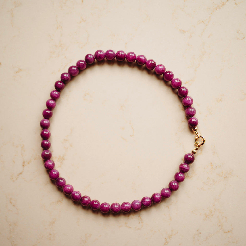 Collier Echte Jade - Rond Cyclaam