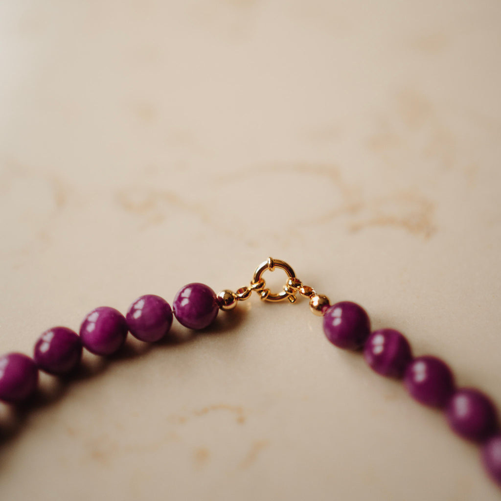 Collier Echte Jade - Rond Cyclaam