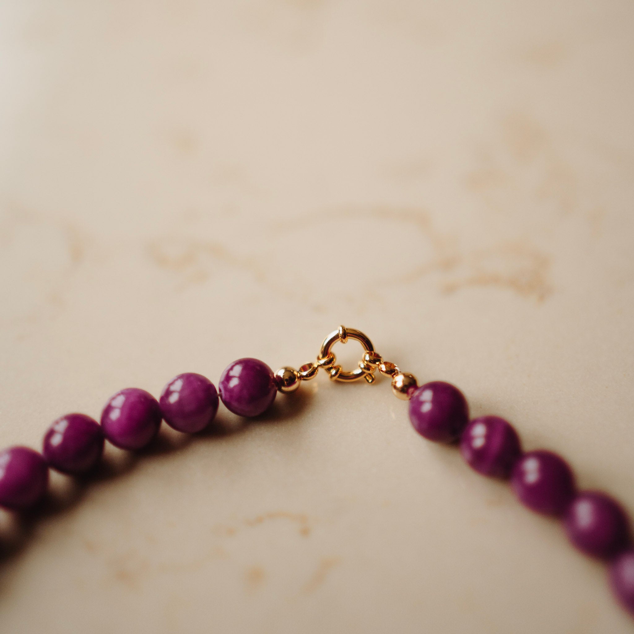 Collier Echte Jade - Rond Cyclaam