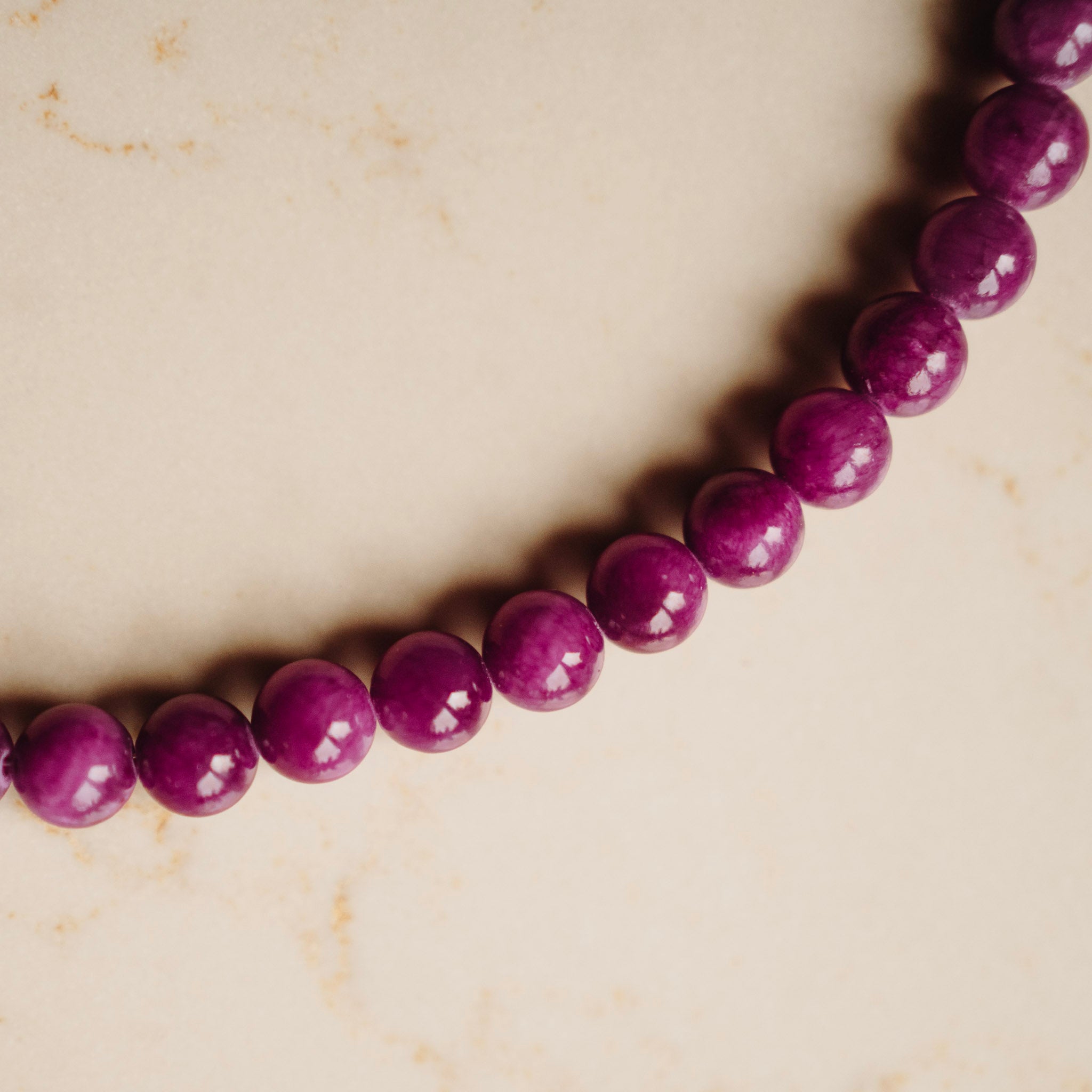 Collier Echte Jade - Rond Cyclaam