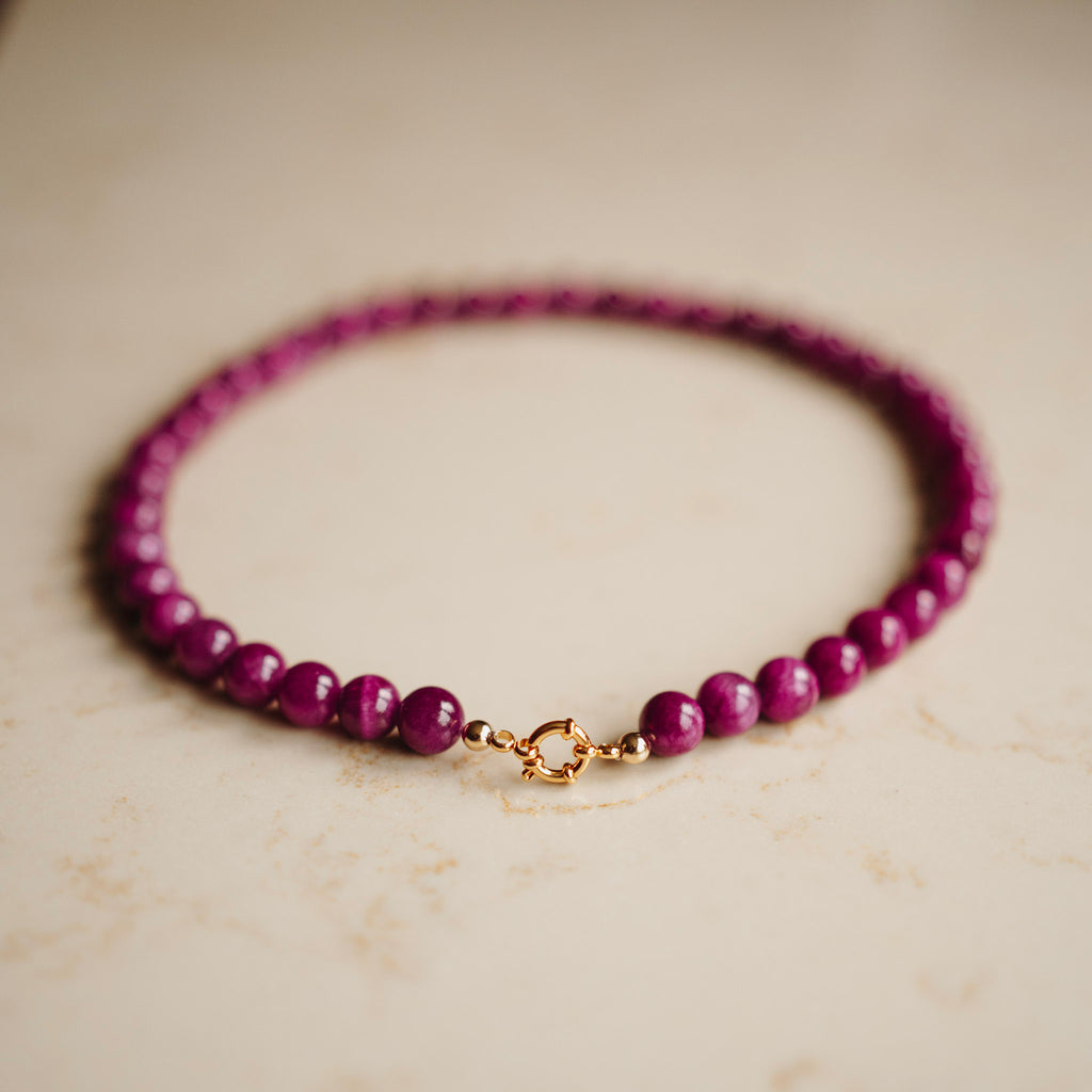 Collier Echte Jade - Rond Cyclaam