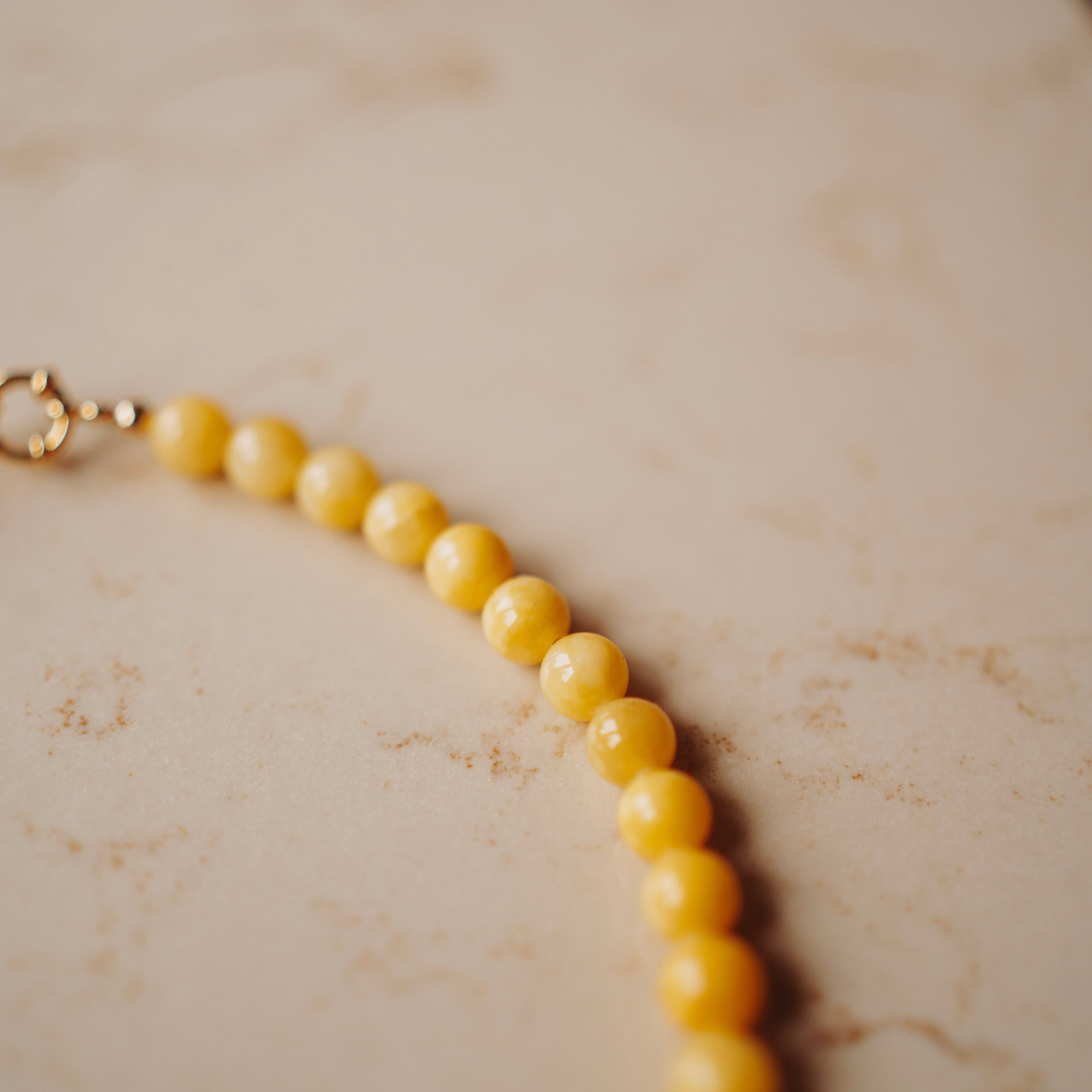 Collier Echte Jade - Rond Zonnebloem Geel