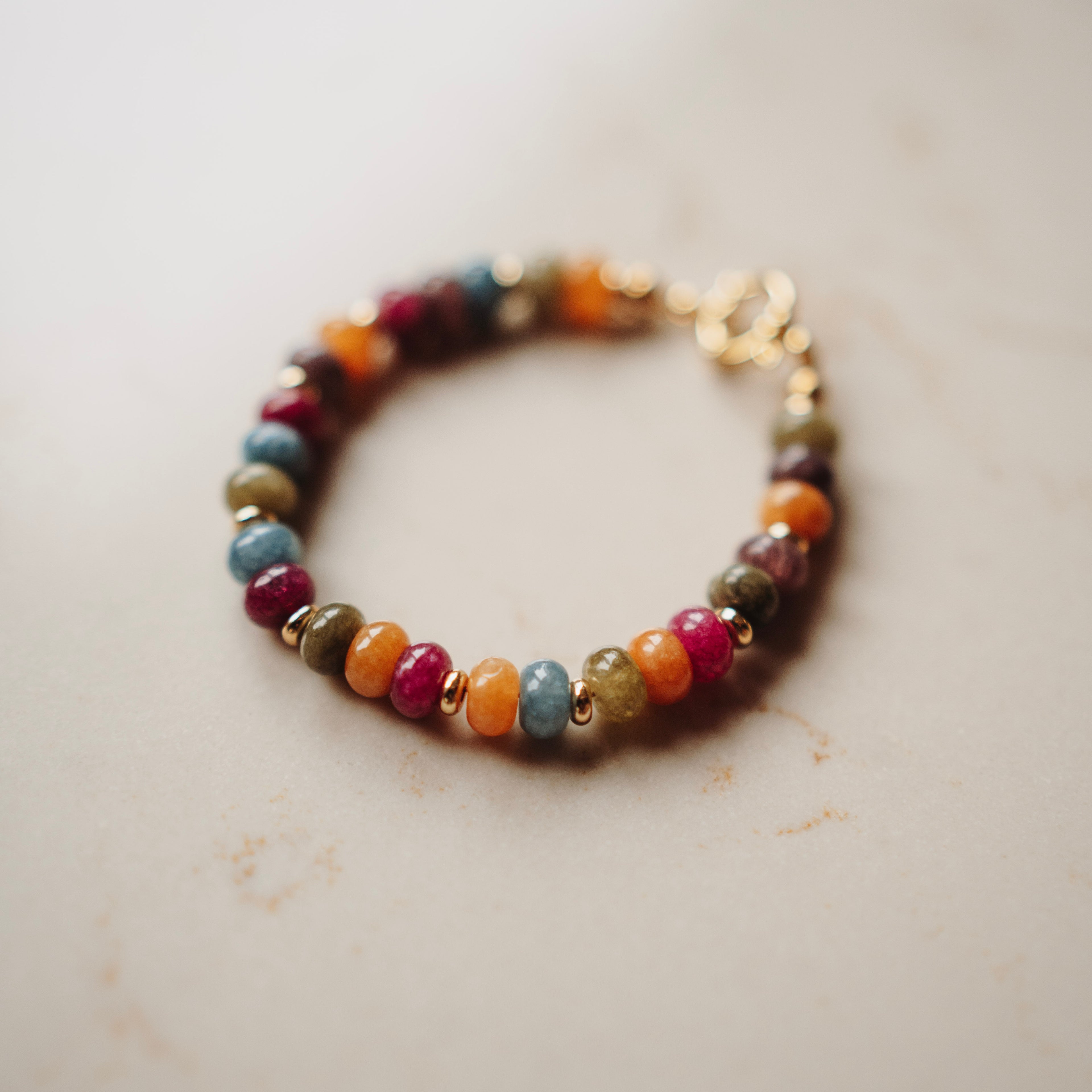 Collier Norah - Echte Jade - Multicolor rondel