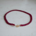 Collier Echte Jade - Rond Magenta