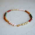Collier Echte Jade - Rond Multicolor met kraal