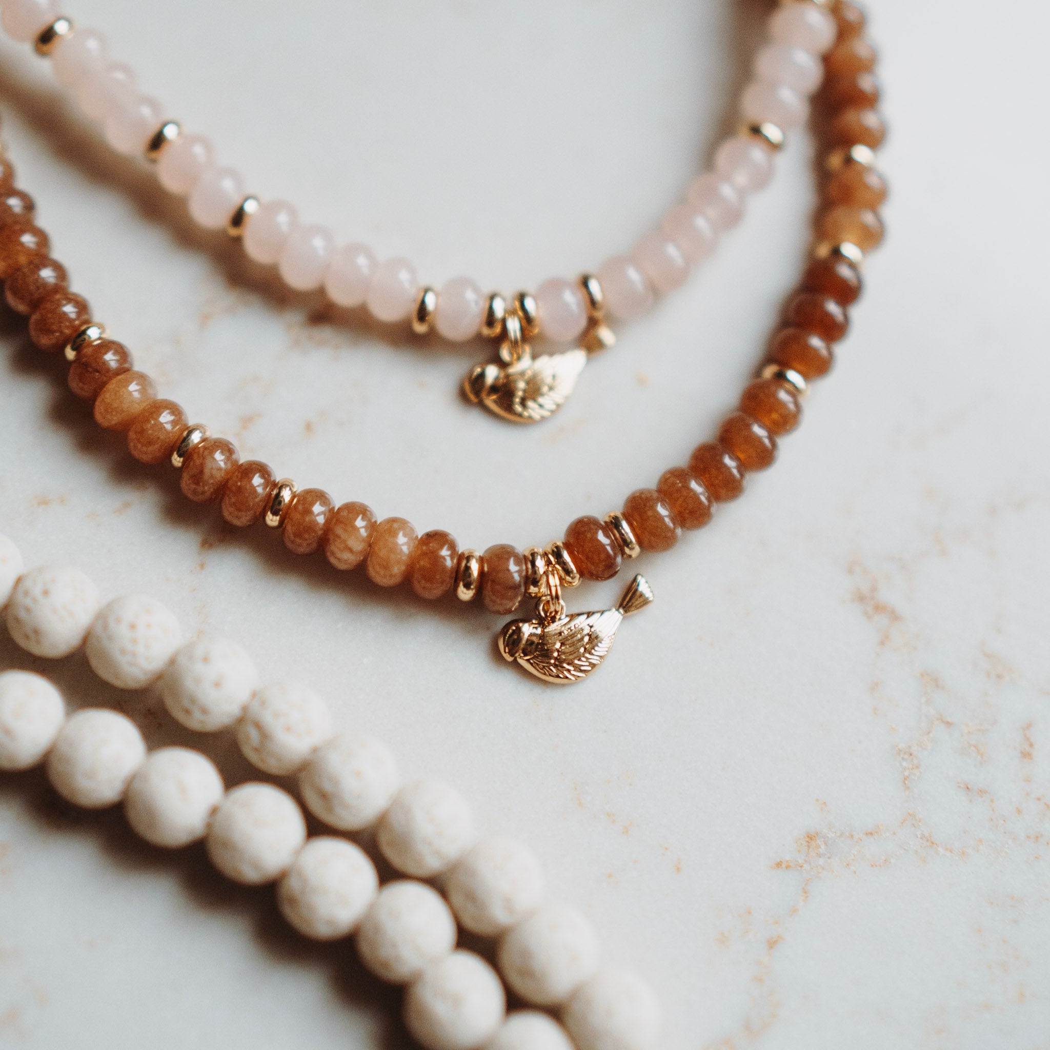 Collier Sarah - echte jade met MEESJE bedel