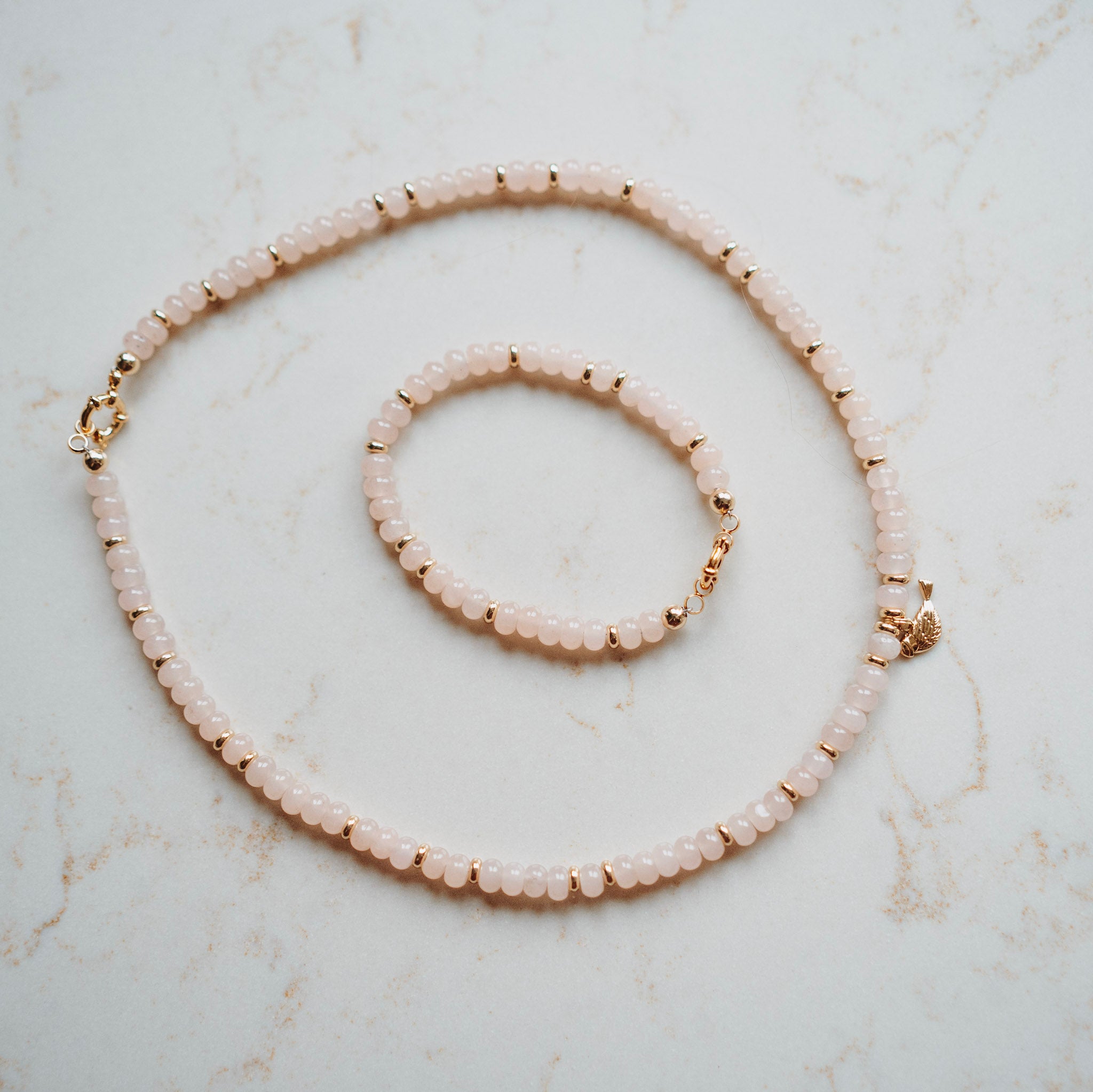 Collier Sarah - echte jade met MEESJE bedel