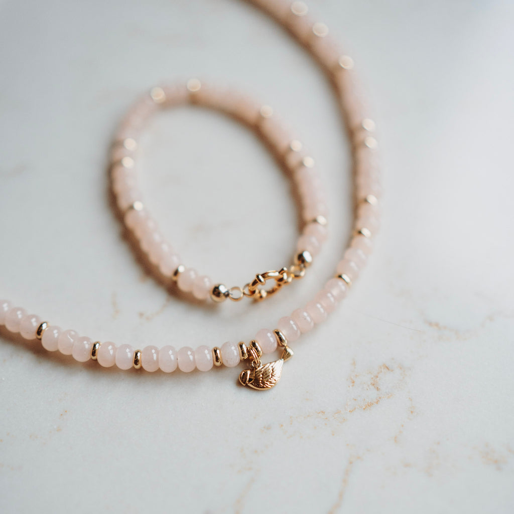 Collier Sarah - echte jade met MEESJE bedel
