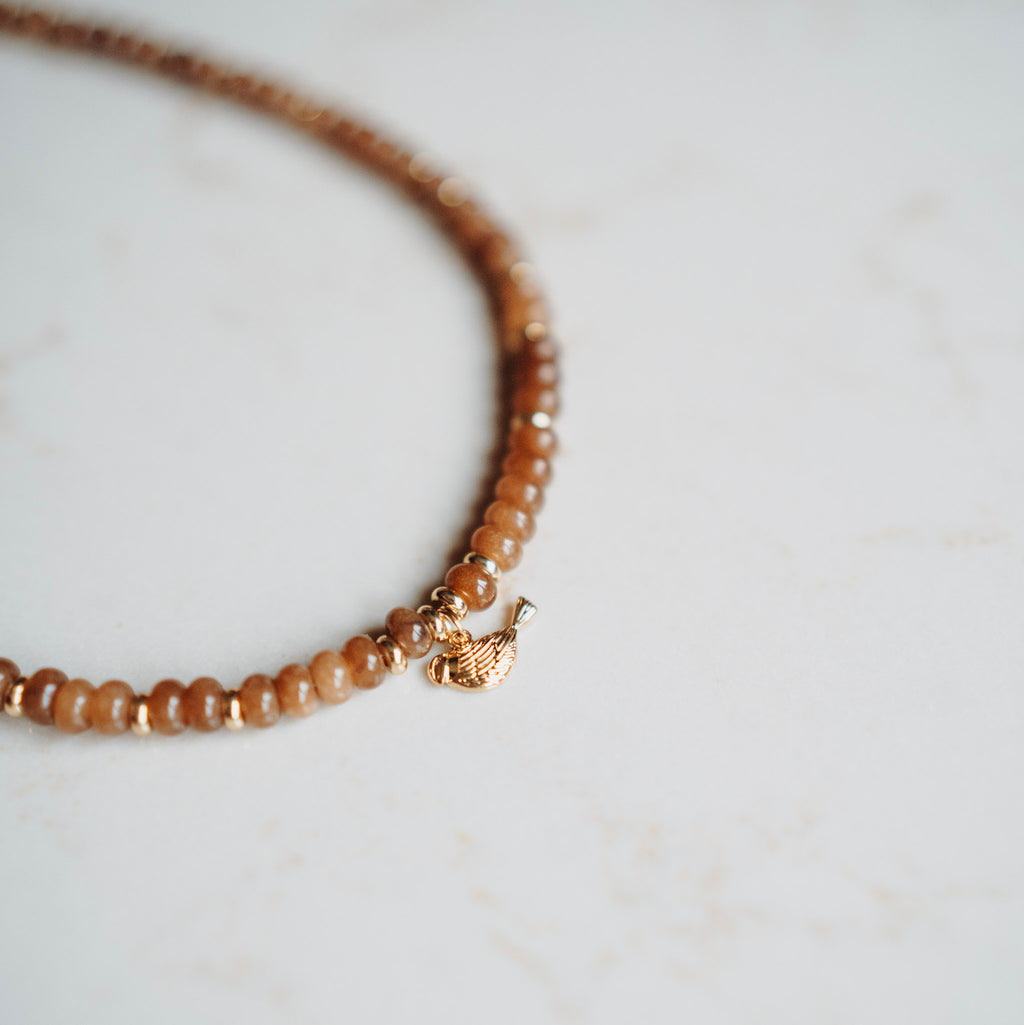 Collier Floor - echte jade met MEESJE bedel