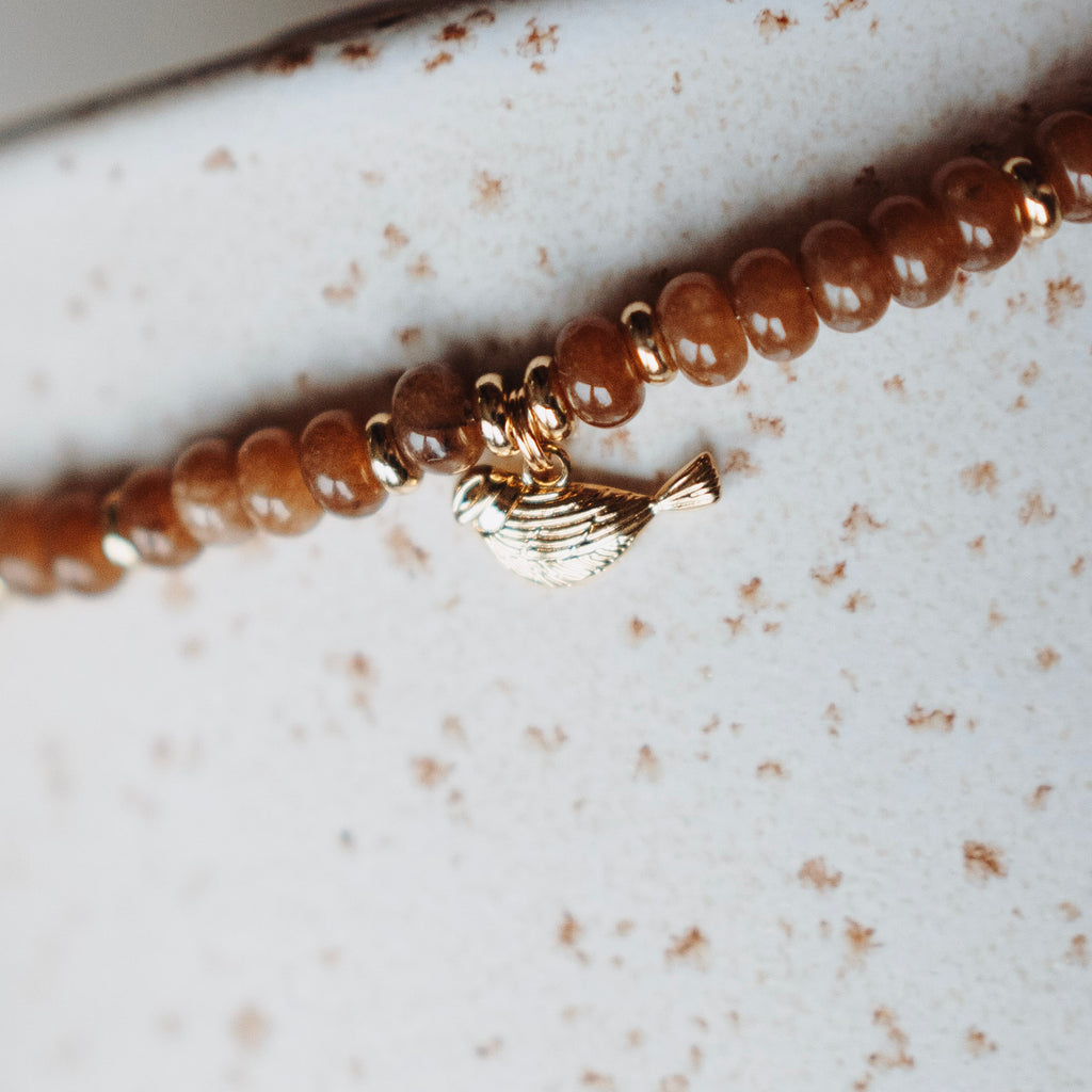 Collier Floor - echte jade met MEESJE bedel