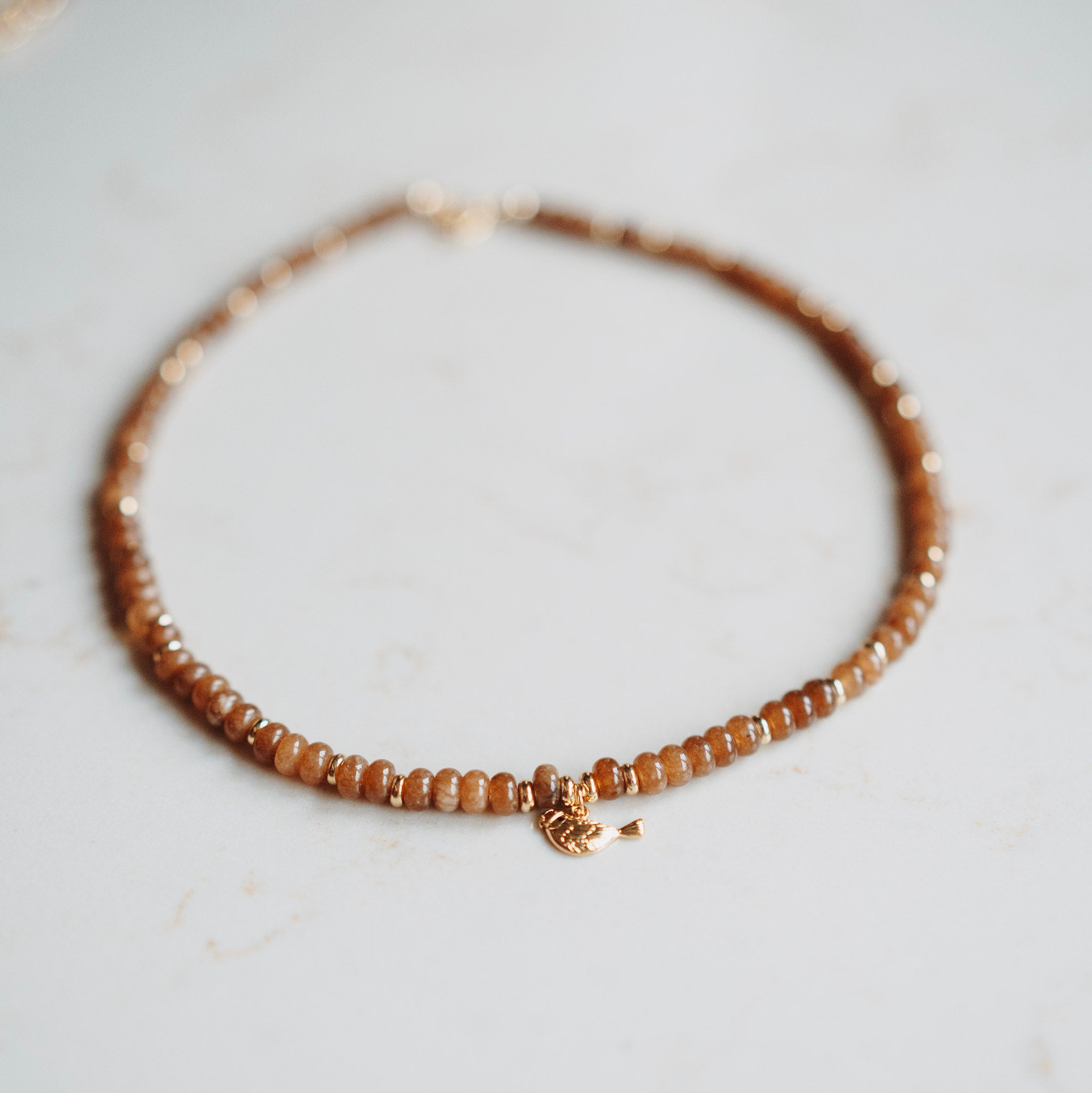 Collier Floor - echte jade met MEESJE bedel