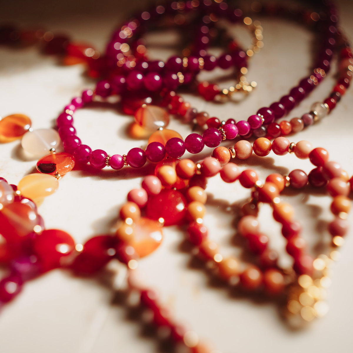 Collier Birke - echte jade