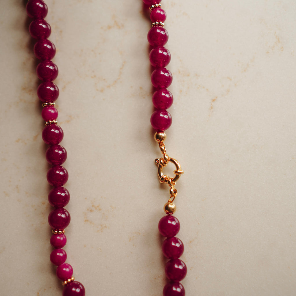Collier Birke - echte jade