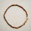 Collier Edelsteen Leah - Tijgeroog pebble bruin