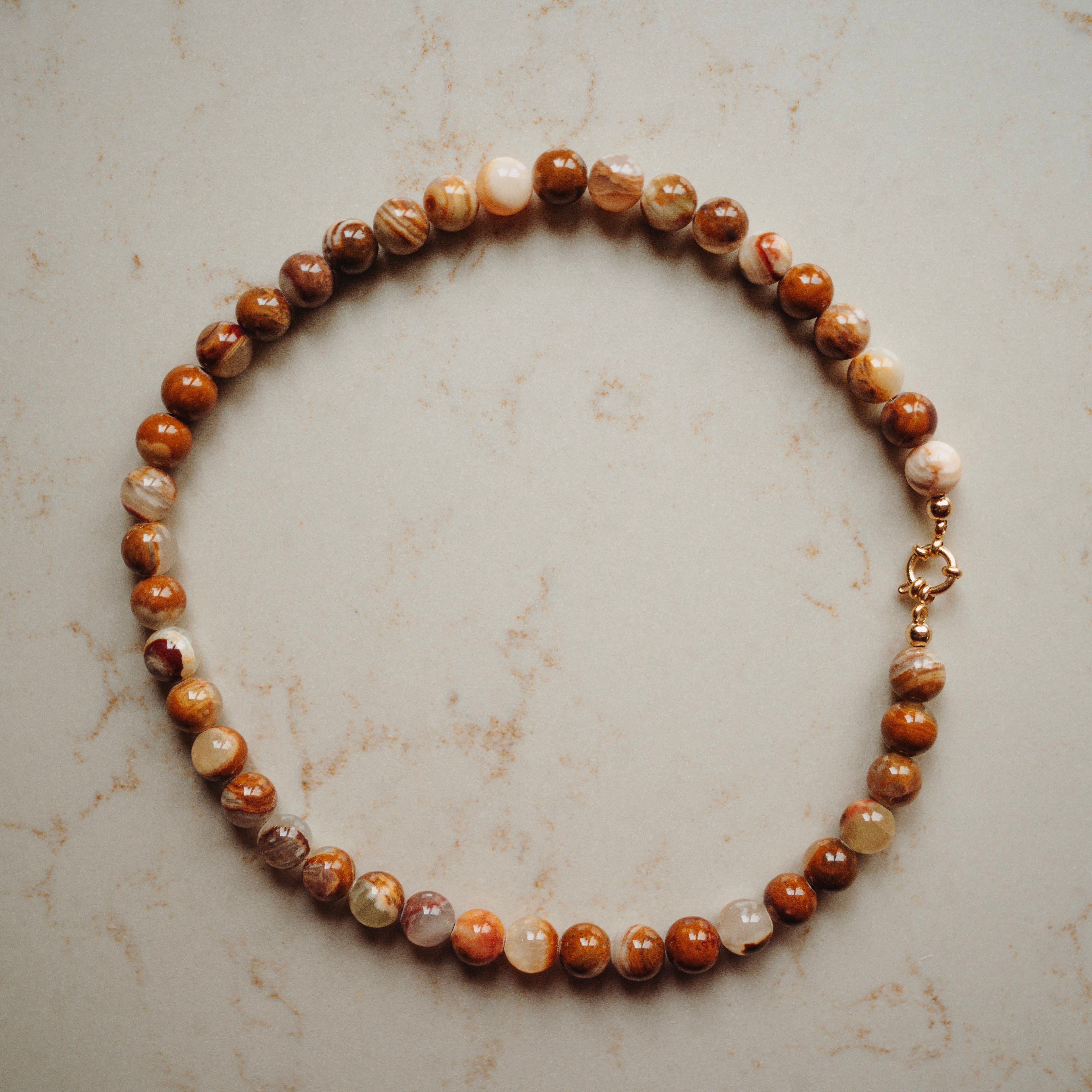 Collier Edelsteen Hanne- Woodlace Rond