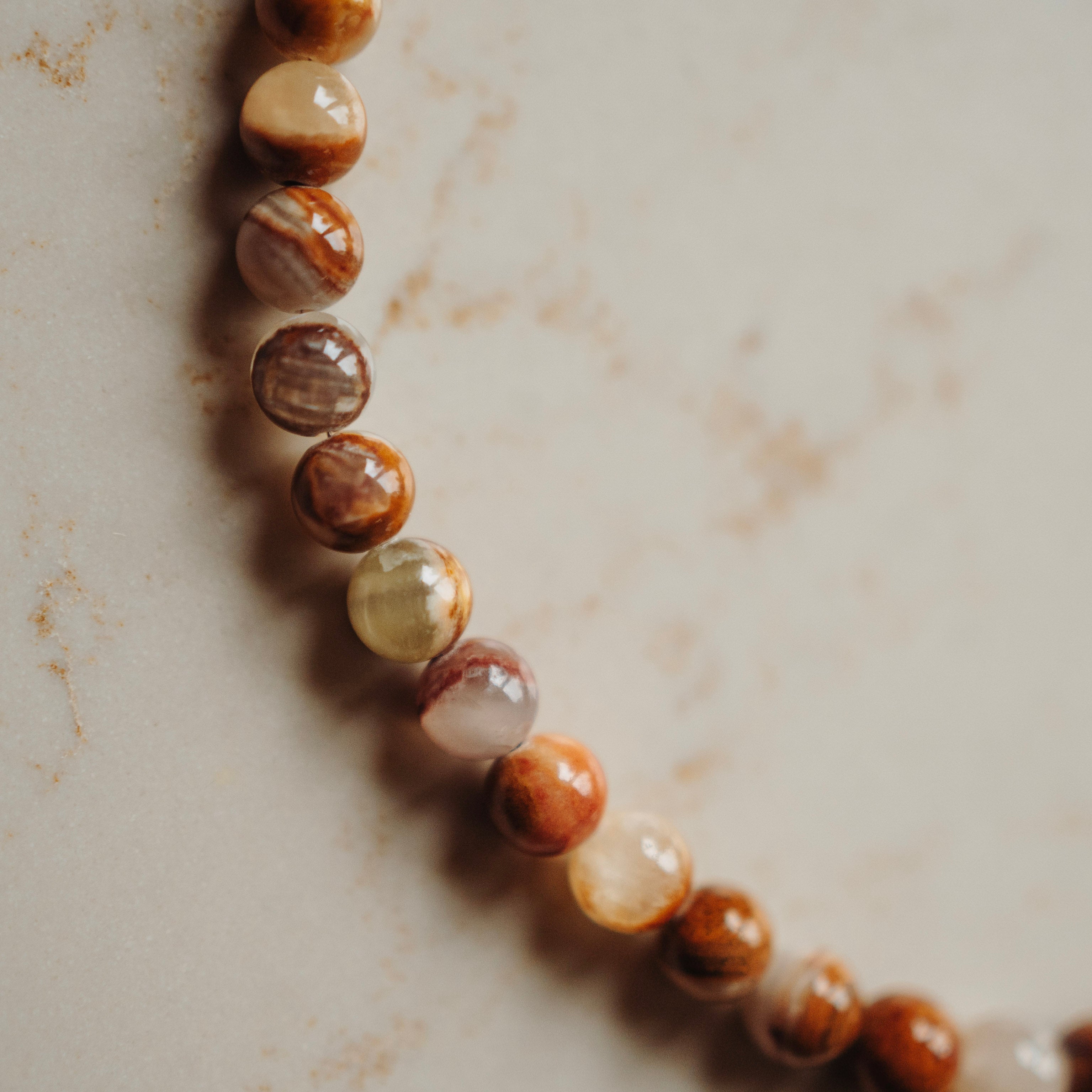 Collier Edelsteen Hanne- Woodlace Rond