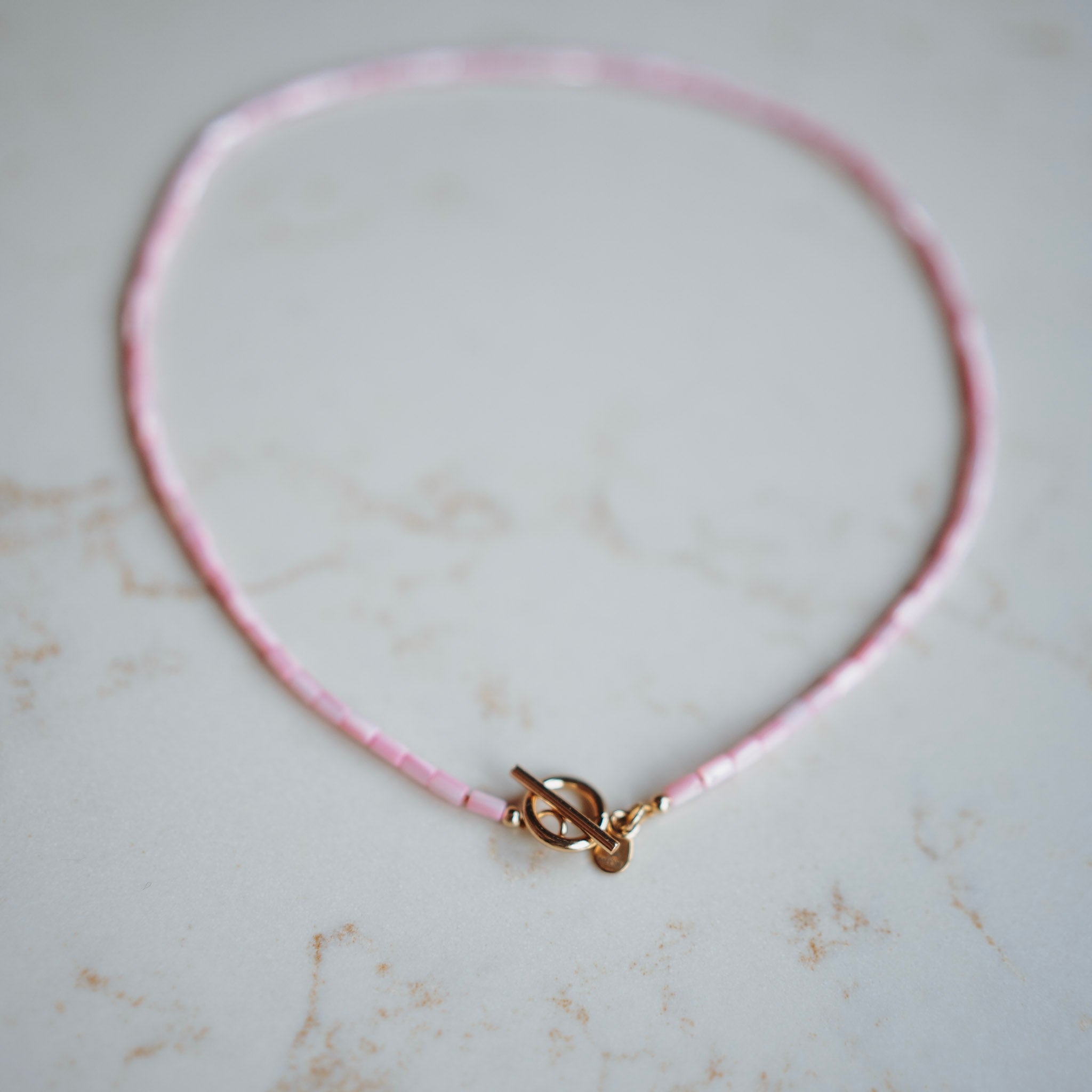 Collier Sia - parelmoer roze