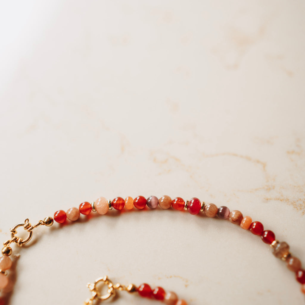 Collier Amber - div edelstenen