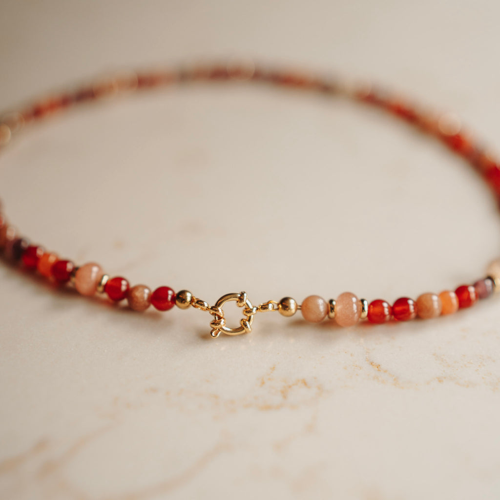 Collier Amber - div edelstenen