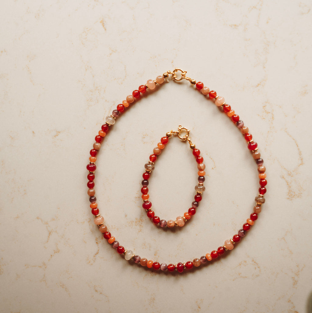 Collier Amber - div edelstenen