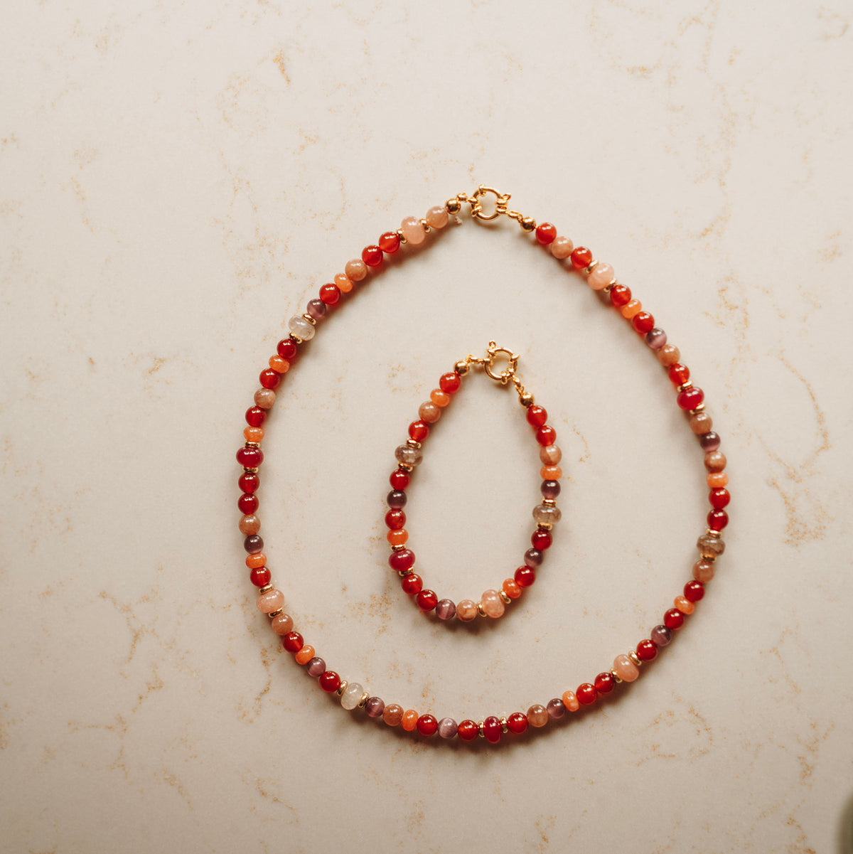 Collier Amber - div edelstenen